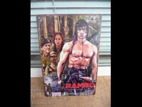 Placă metalică film Rambo First Blood Sylvester Stallone acțiune