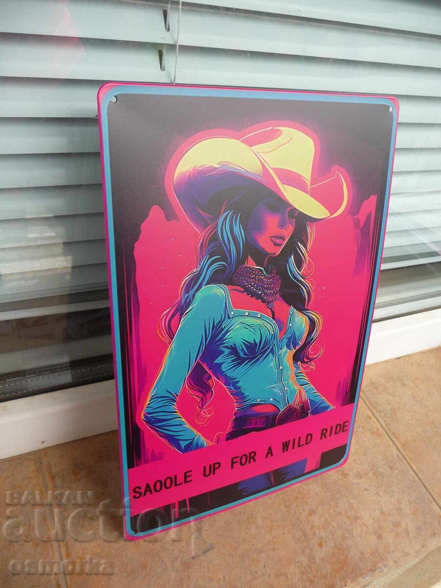 Метална табела еротика каубойка секси каубойска шапка Wild r с цена 18.00 лв. | € 9.20