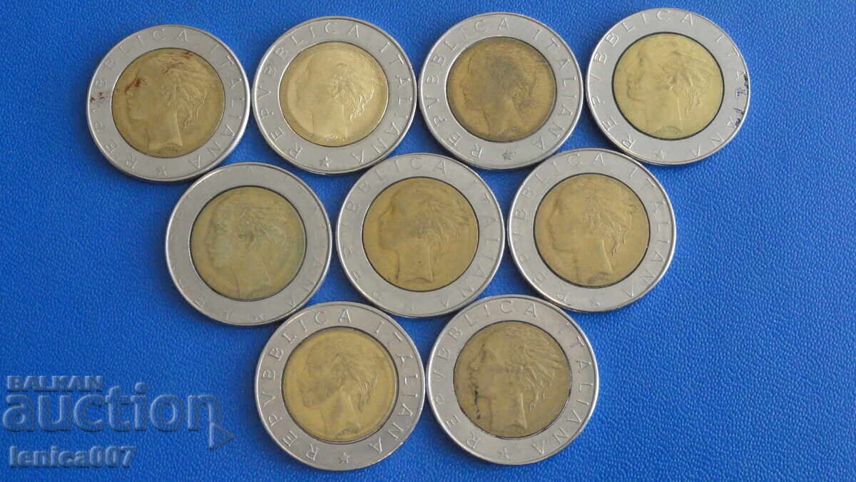 Delivery of Italy - 500 Lire (9 pieces)