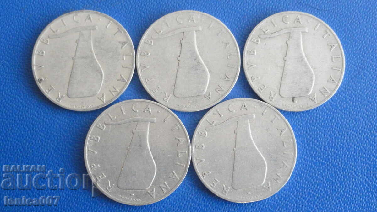 Παράδοση Ιταλία 1951-55 - 5 λίρες (5 τεμάχια)