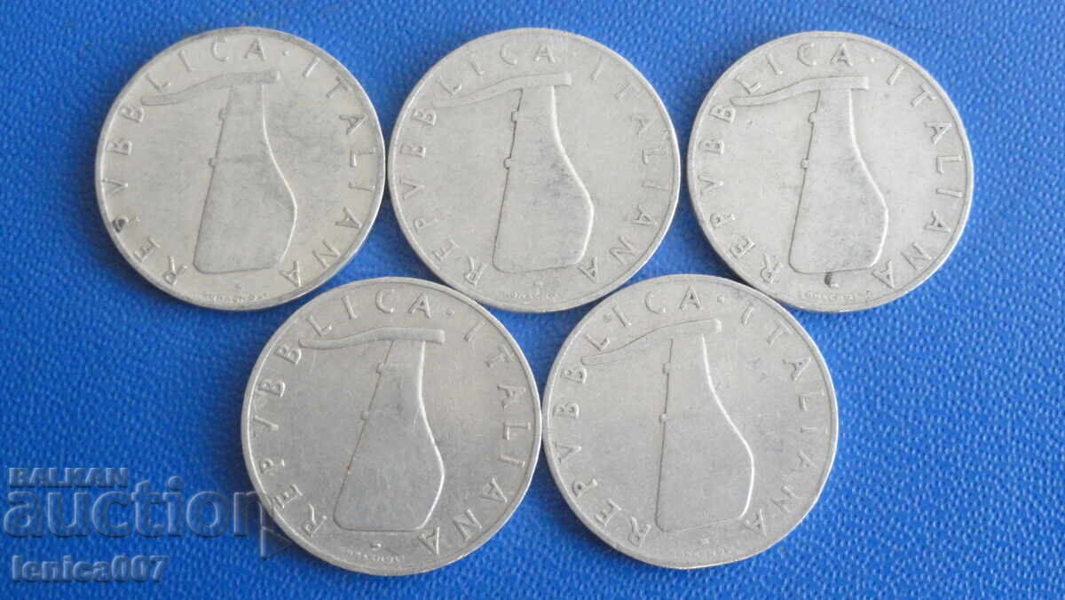 Ιταλία 1951-55 - 5 λίρες (5 τεμάχια) - 6