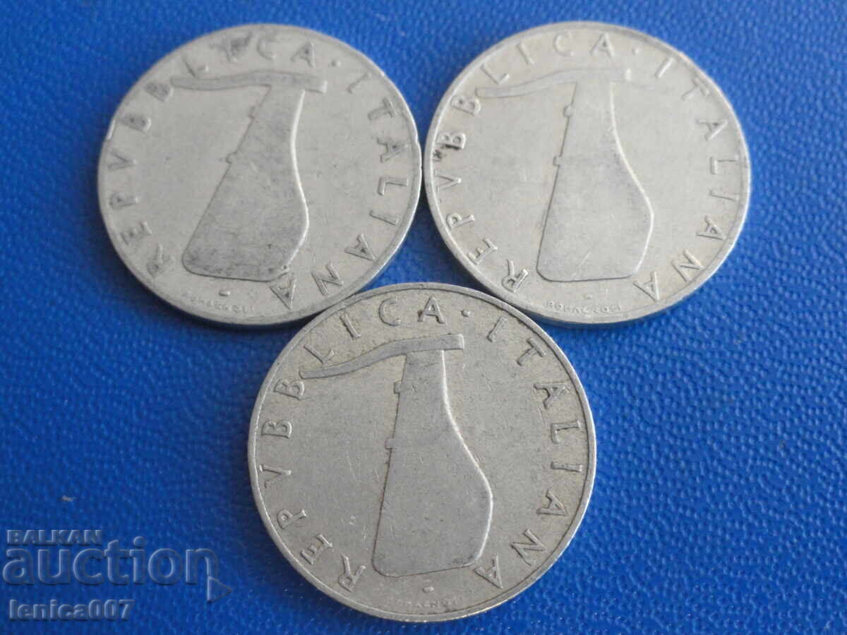 Italy 1953-55 - 5 Lire (3 pieces) with price 1.10 BGN | € 0.56