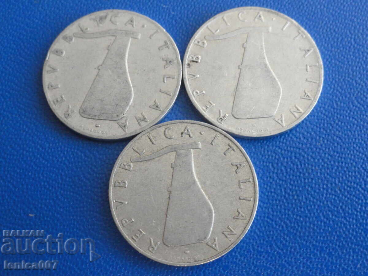 Ιταλία 1953-55 - 5 λίρες (3 τεμάχια) - 6
