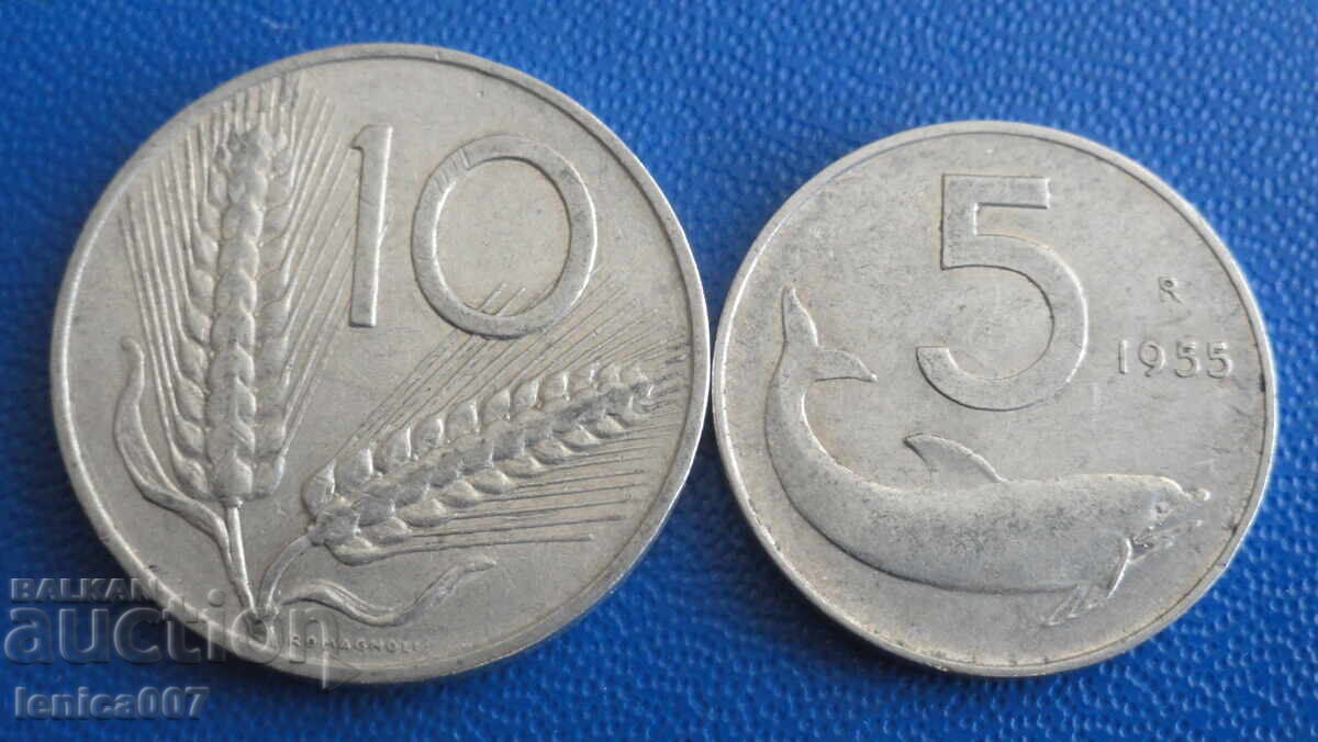 Ιταλία 1955 - 5 και 10 λίρες - 5