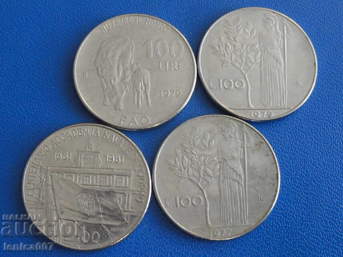 Italia 1977-81 - 100 lire (4 bucăți) - 5