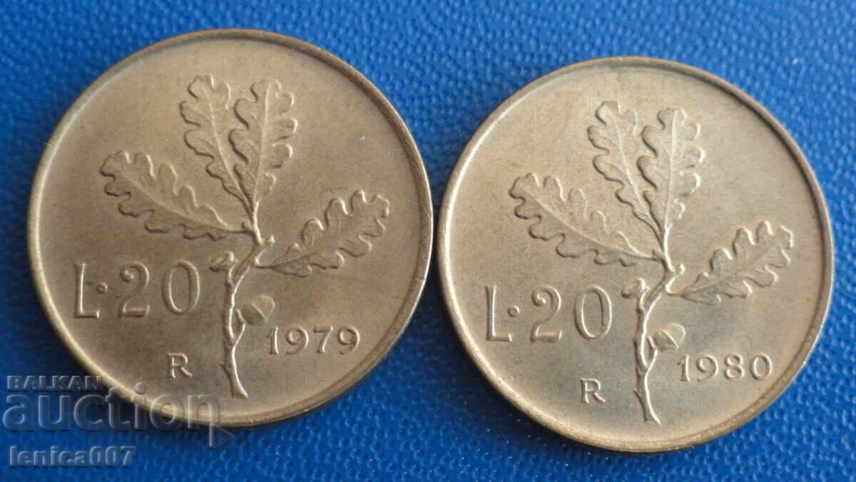 Италия 1979-80г. - 20 лири - 5 Италия 1979-80г. - 20 лири - 5