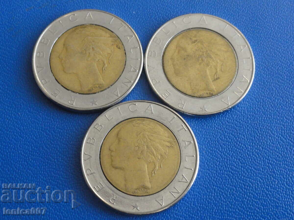 Италия 1983-87г. - 500 лири (3 броя) с цена 2.40 лв. | € 1.23 Италия 1983-87г. - 500 лири (3 броя) с цена 2.40 лв. | € 1.23