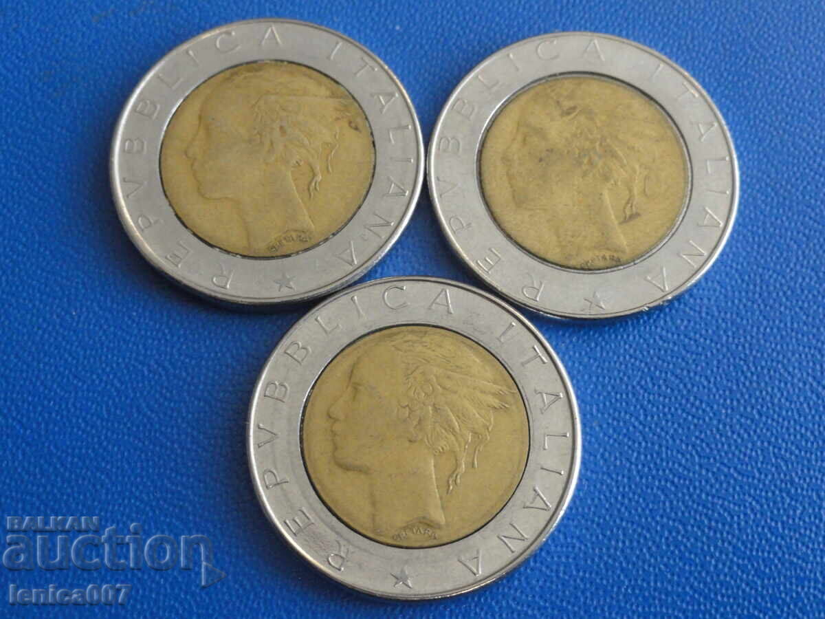 Italy 1983-87 - 500 Lire (3 pieces) - 6 Italy 1983-87 - 500 Lire (3 pieces) - 6