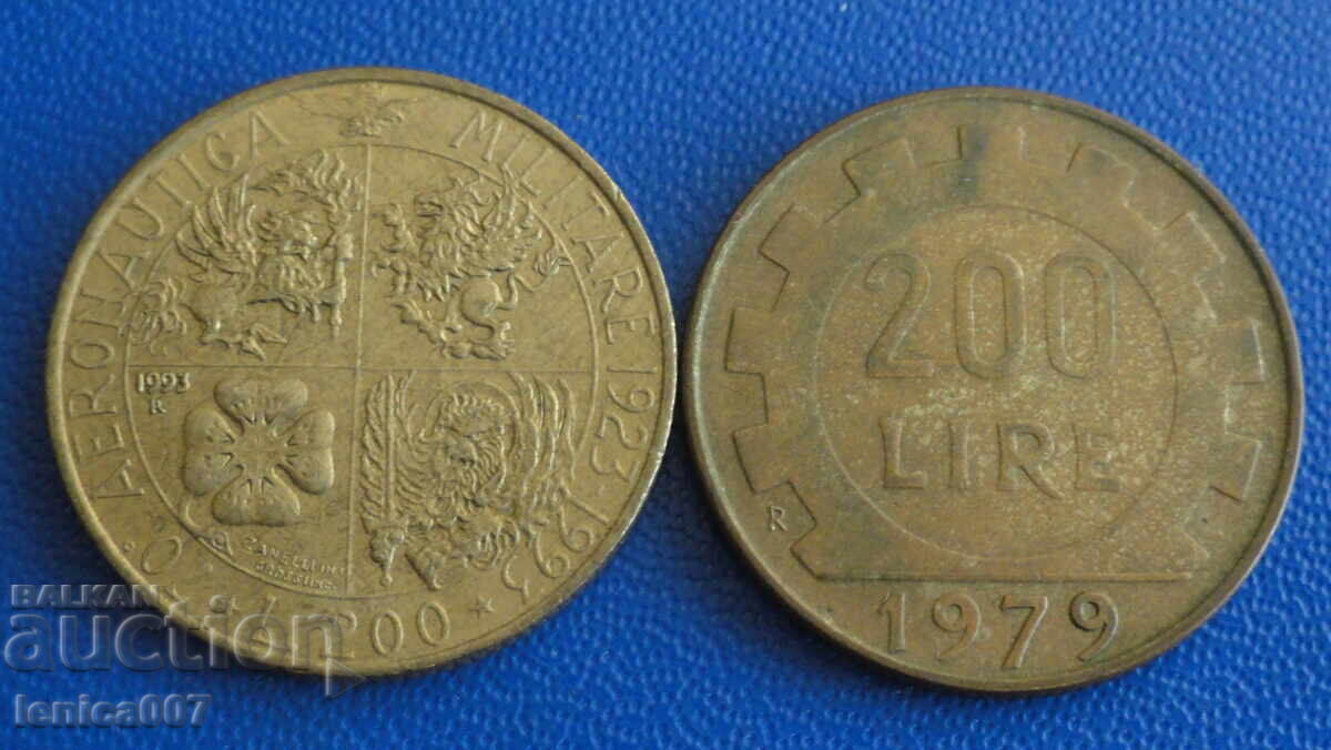 Auction Italy 1993 - 200 Lire (2 pieces) Auction Italy 1993 - 200 Lire (2 pieces)