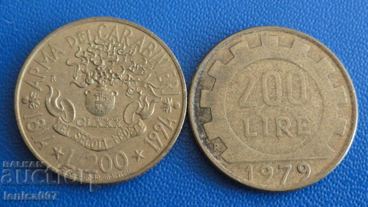 Licitație Italia 1994 - 200 lire (2 bucăți) Licitație Italia 1994 - 200 lire (2 bucăți)