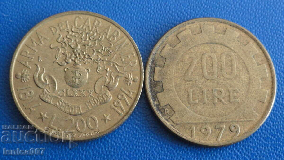 Italia 1994 - 200 lire (2 bucăți) Italia 1994 - 200 lire (2 bucăți)