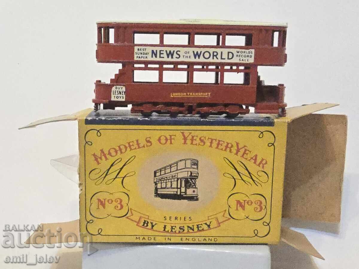 MATCHBOX LESNEY-YESTERYEAR Y-3(A) 1907 London E Class Tramcar - 7