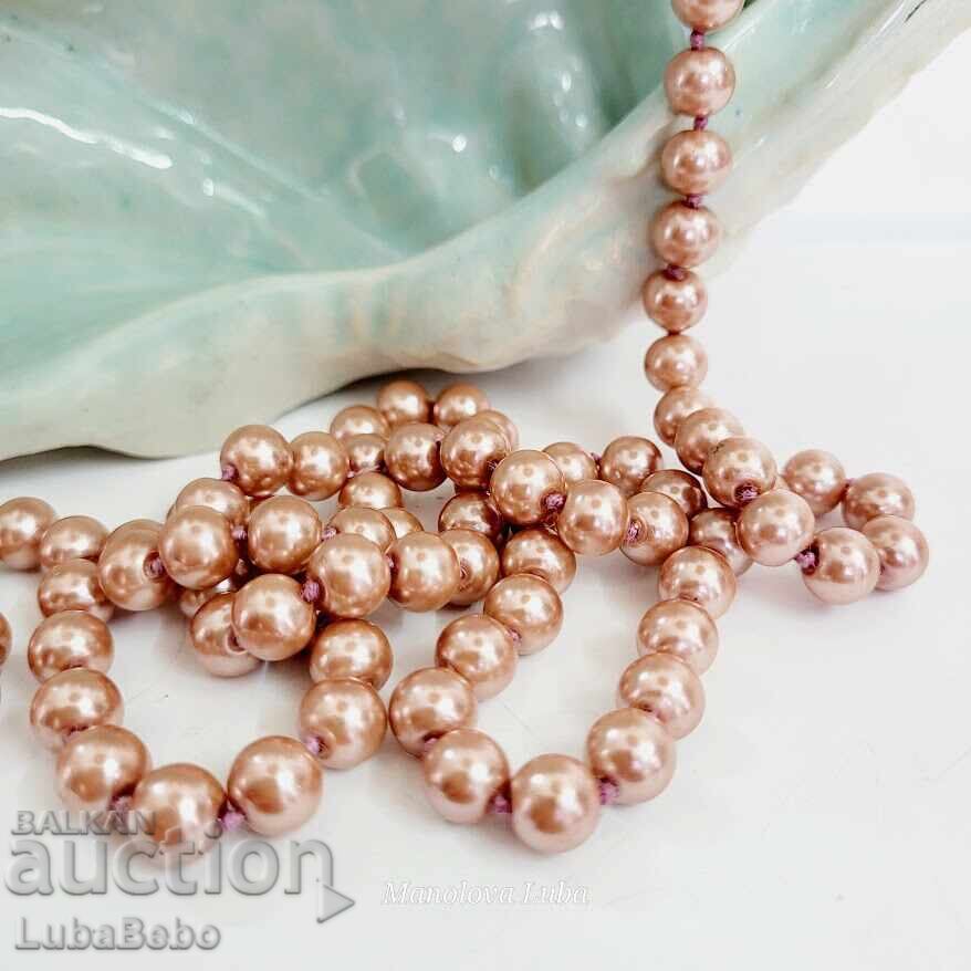 Κολιέ από κρύσταλλα ροζ χρυσού μαργαριτάρια SWAROVSKI με τιμή 65.00 BGN | € 33.23