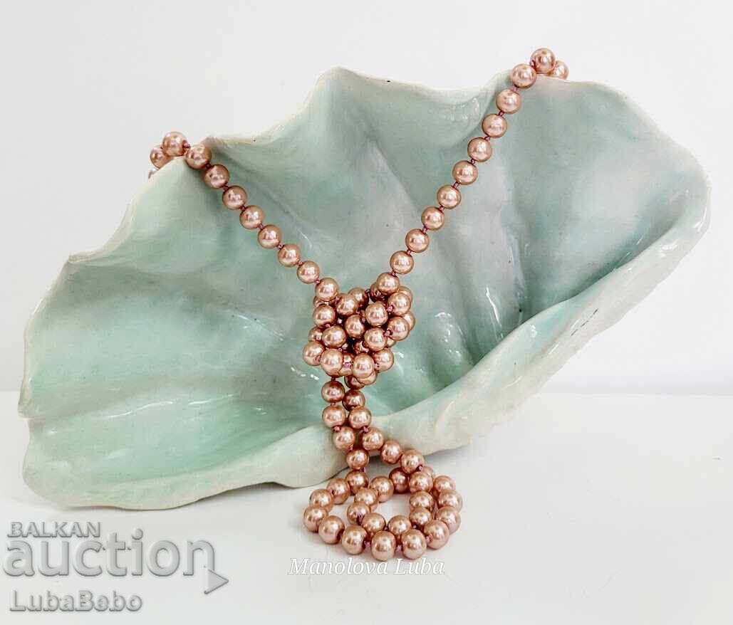 Δημοπρασία Κολιέ από κρύσταλλα ροζ χρυσού μαργαριτάρια SWAROVSKI