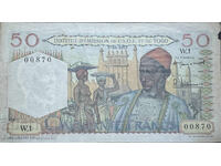 French West Africa 50 Francs 1955 Pick 39 Ref 0870