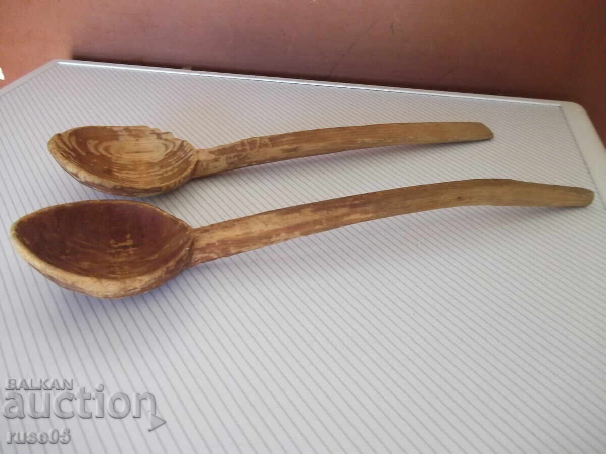 Δύο κουτάλια ξύλινα παλιά (lot) - 5