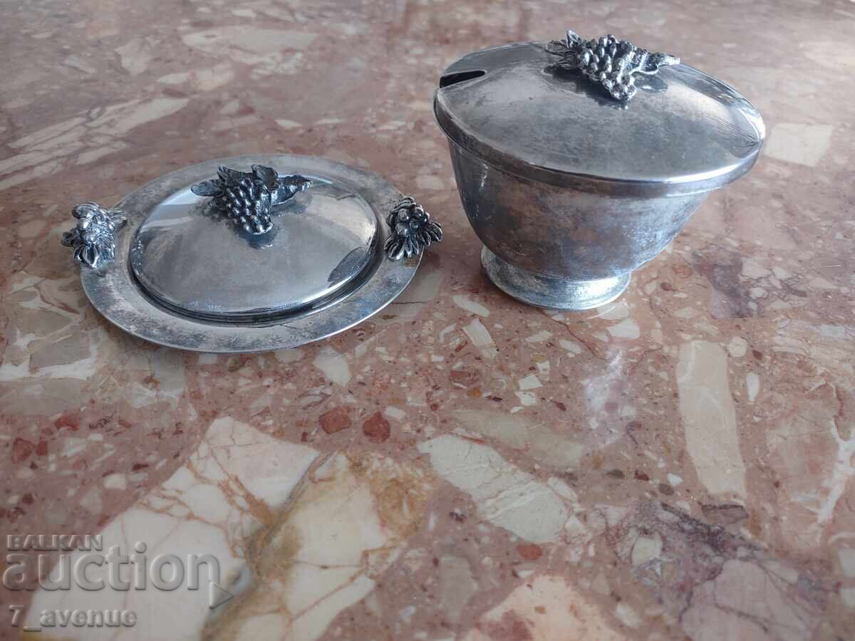 Vessel, small vessels, silver-plated, with nature-inspired ideas, 05/03/2025