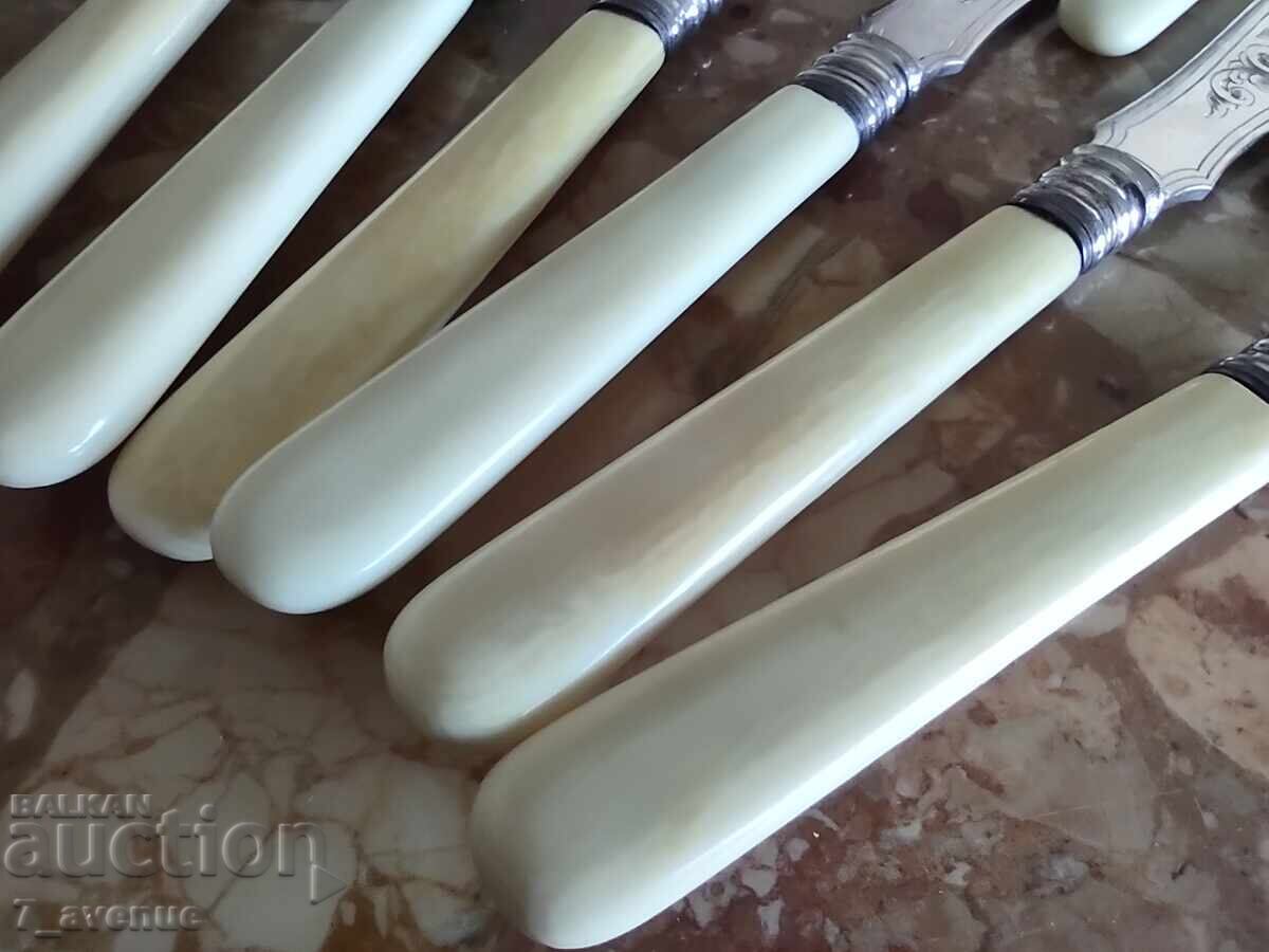 Εργαλεία ψαρέματος, μαχαίρι πιρούνι x 6 τεμάχια, χαρακτικό - πλοίο, 3.5.25 - 6