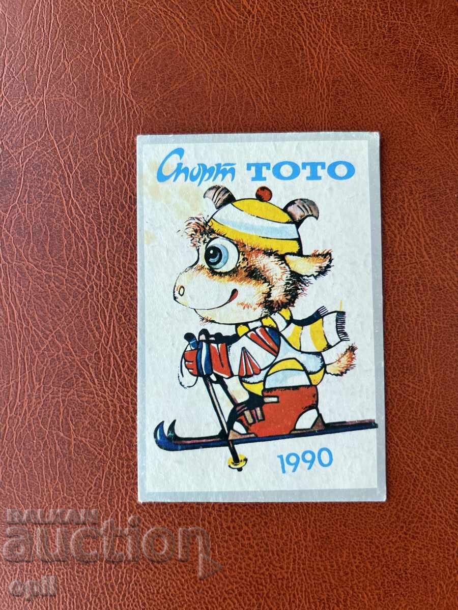 Calendar Sport Toto 1990