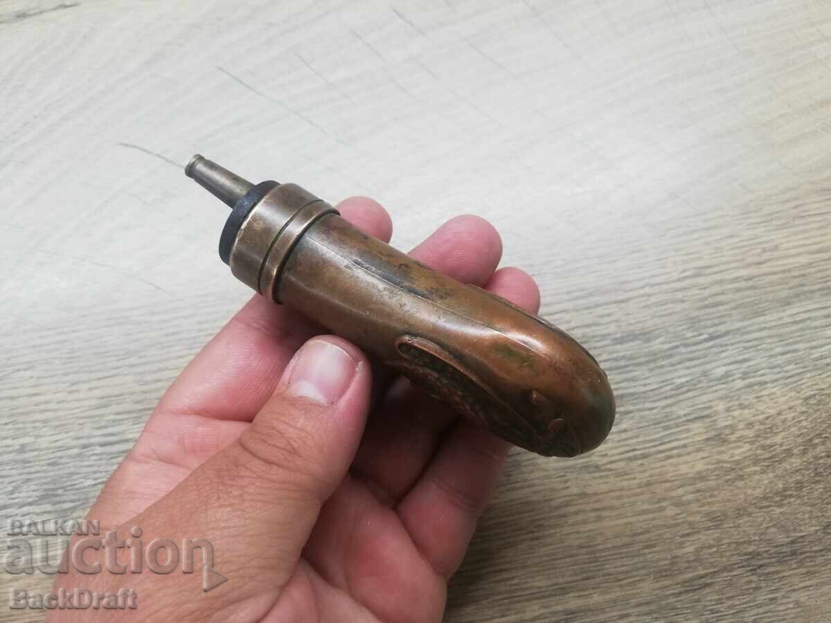 Ανάγλυφο κουτί σκόνης χαλκού, πιστόλι, κροτίδα, τουφέκι, τουφέκι - 7