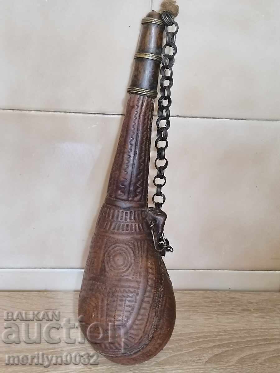 Παλιά δερμάτινη καραμπίνα όπλο haidusha ORIGINAL Παλιά δερμάτινη καραμπίνα όπλο haidusha ORIGINAL