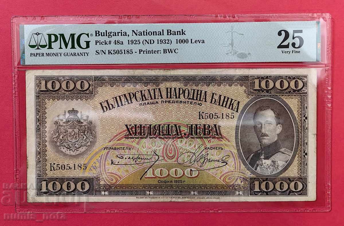 1000 Leva 1925 Year PMG VF 25 1000 Leva 1925 Year PMG VF 25
