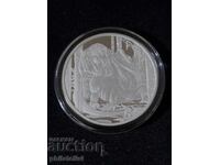 Niue 2022 - 1 Dollar - Komodo Dragon and Tiger 1 OZ Silver BU