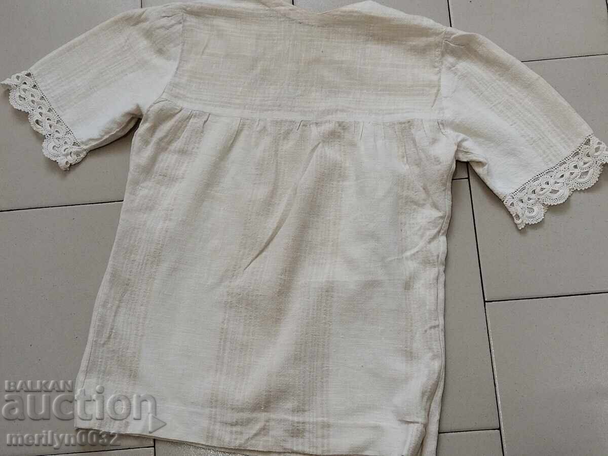 Δημοπρασία Γυναικείο πουκάμισο χειροποίητο δαντέλα κανάρι προίκα φορεσιά