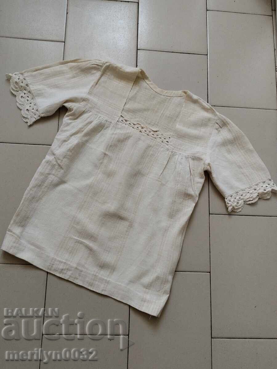 Γυναικείο πουκάμισο χειροποίητο δαντέλα κανάρι προίκα φορεσιά