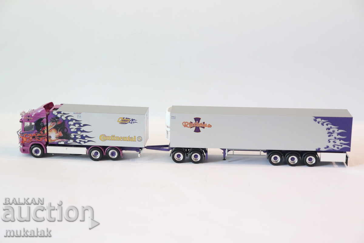 HERPA 1:87 H0 SCANIA ΑΥΤΟΚΙΝΗΤΟΒΑΓΟΝΙ ΤΡΑΚΤΕΡ ΦΟΡΤΗΓΟ ΤΙΡ ΜΟΝΤΕΛΟ ΑΥΤΟΚΙΝΗΤΑΚΙ