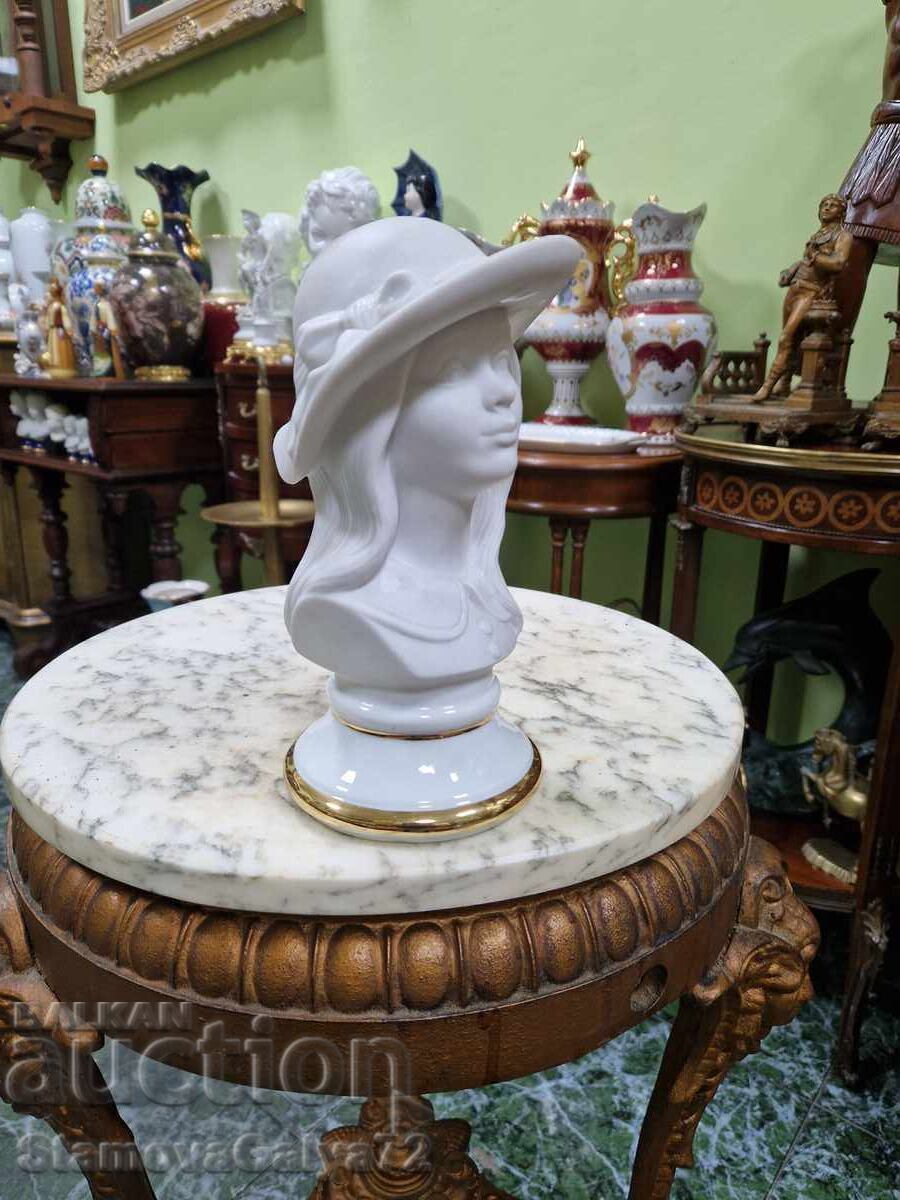 Livrarea Minunat bust antic din porțelan spaniol