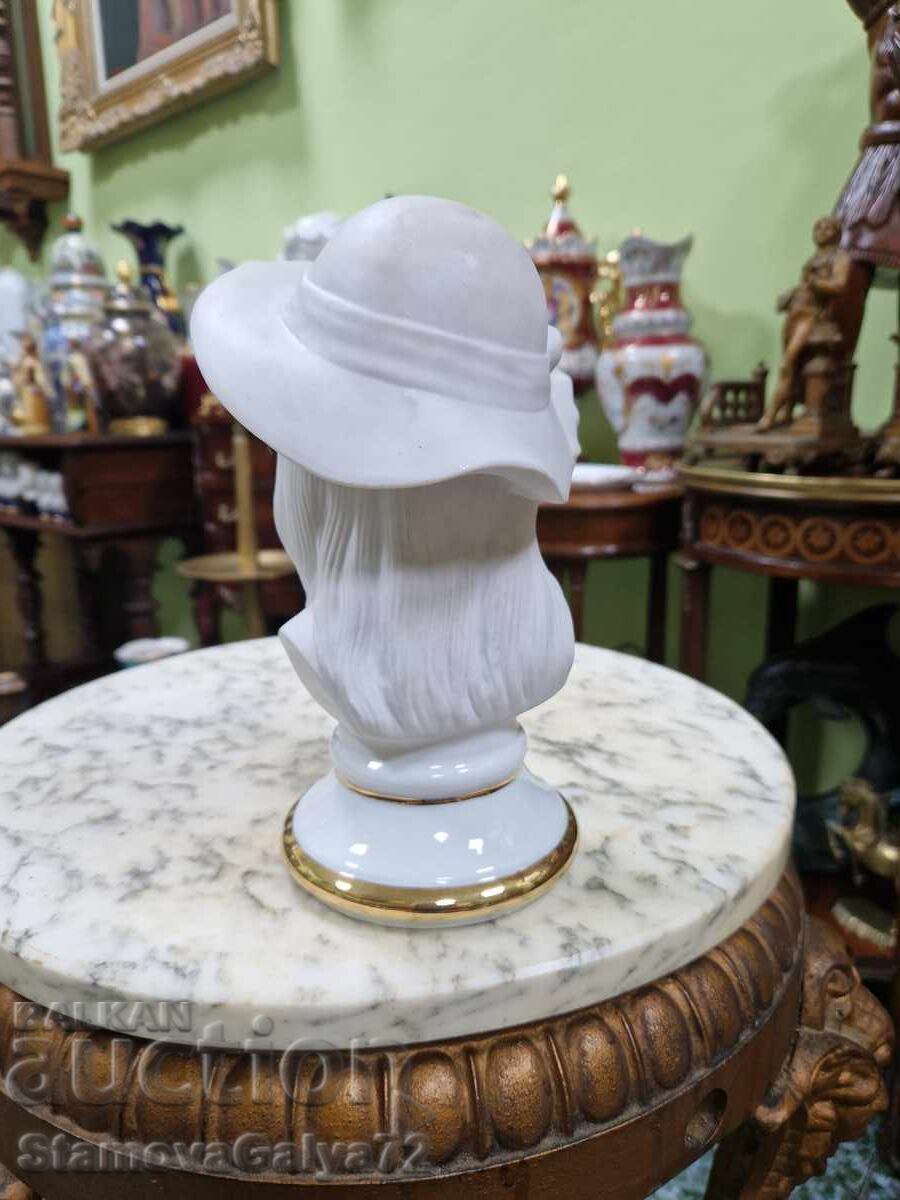 Wonderful antique Spanish porcelain bust - 6