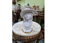 Εξαιρετική αντίκα ισπανική πορσελάνινη προτομή