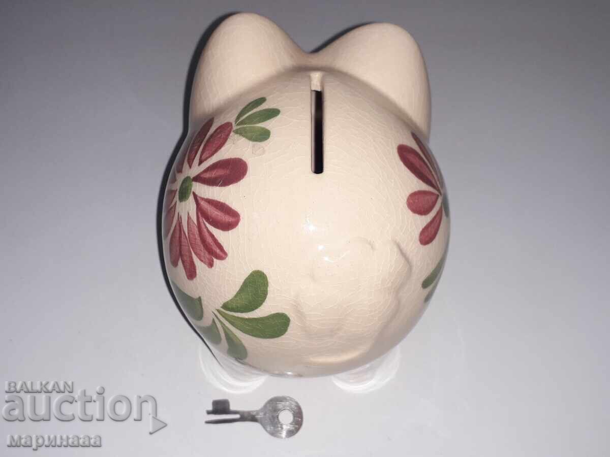 VINTAGE PIGGY BANK. COLLECTION. WITH LOCK - 5