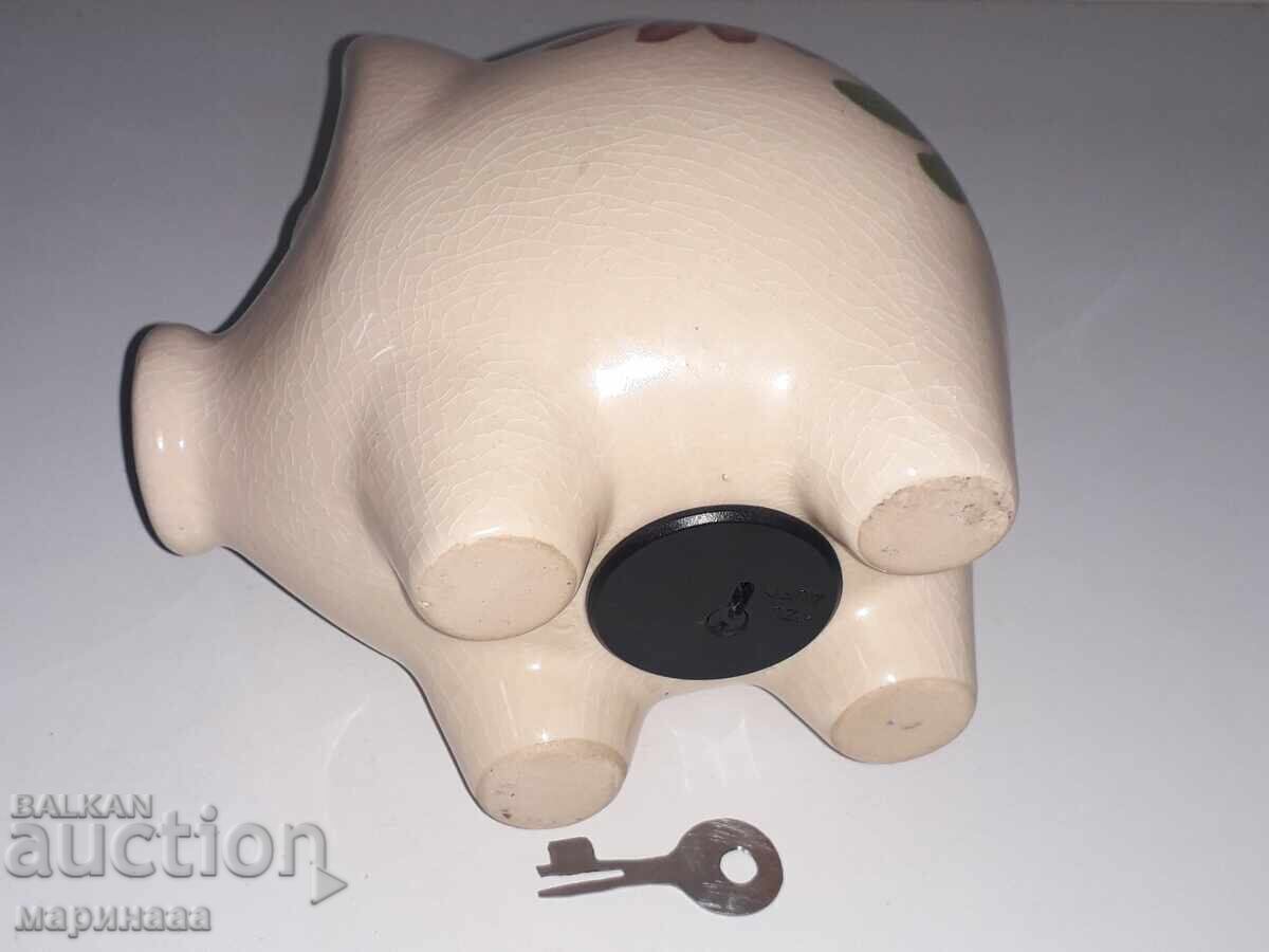 VINTAGE PIGGY BANK. COLLECTION. WITH LOCK - 7
