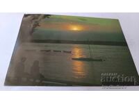 Carte poștală Silistra Apus de soare pe Dunăre 1977