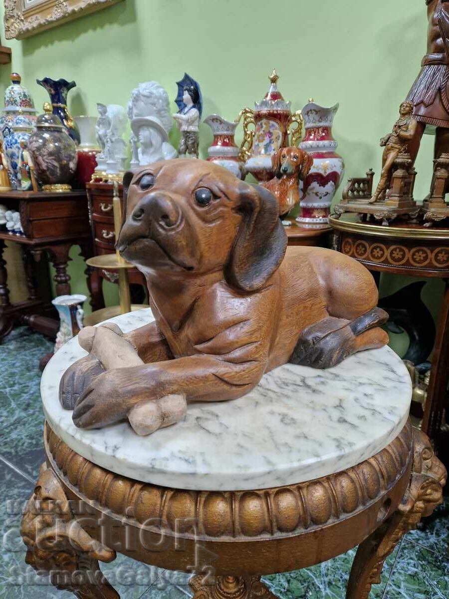 Auction  Large antique English wooden figure statue