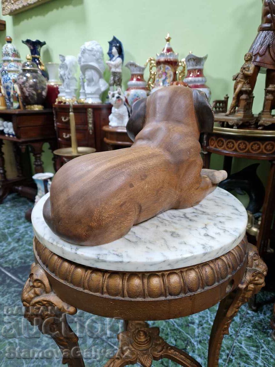 Mare figurină antică englezească din lemn - 7