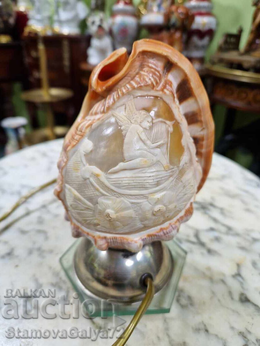 Unique - Rare antique French lamp made of seashell by hand with price € 147.25 | 288.00 BGN Unique - Rare antique French lamp made of seashell by hand with price € 147.25 | 288.00 BGN