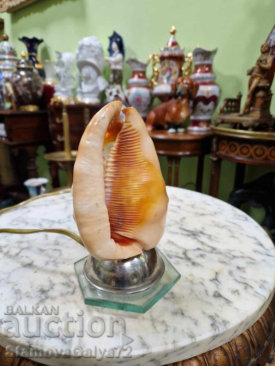 Παράδοση Μοναδικό - Σπάνιο αντίκα γαλλικό φωτιστικό από κοχύλι χειροποίητο