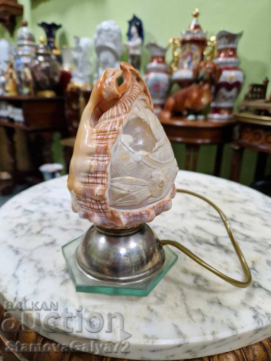 Unique - Rare antique French lamp made of seashell by hand - 6 Unique - Rare antique French lamp made of seashell by hand - 6