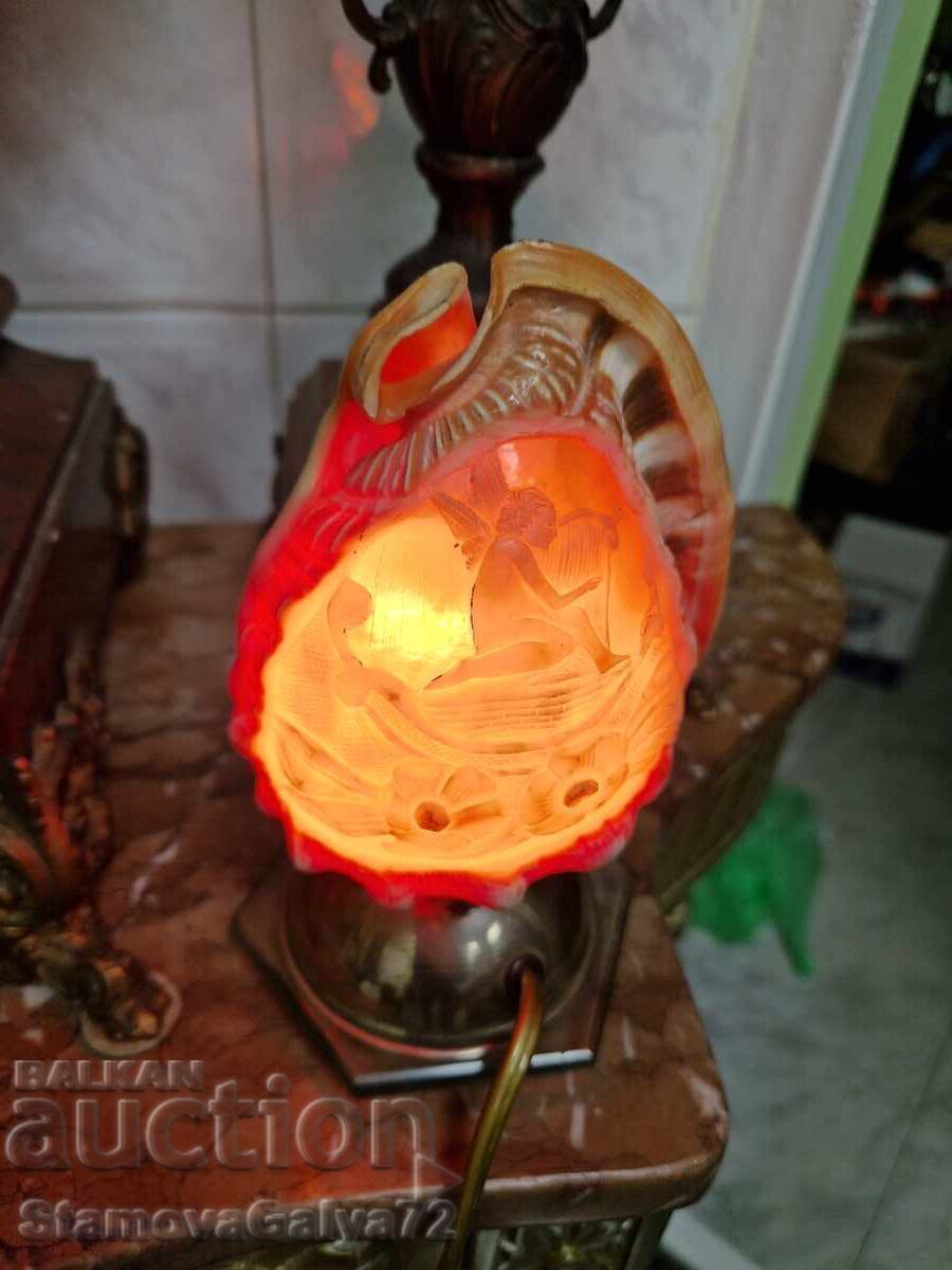 Unique - Rare antique French lamp made of seashell by hand - 7 Unique - Rare antique French lamp made of seashell by hand - 7