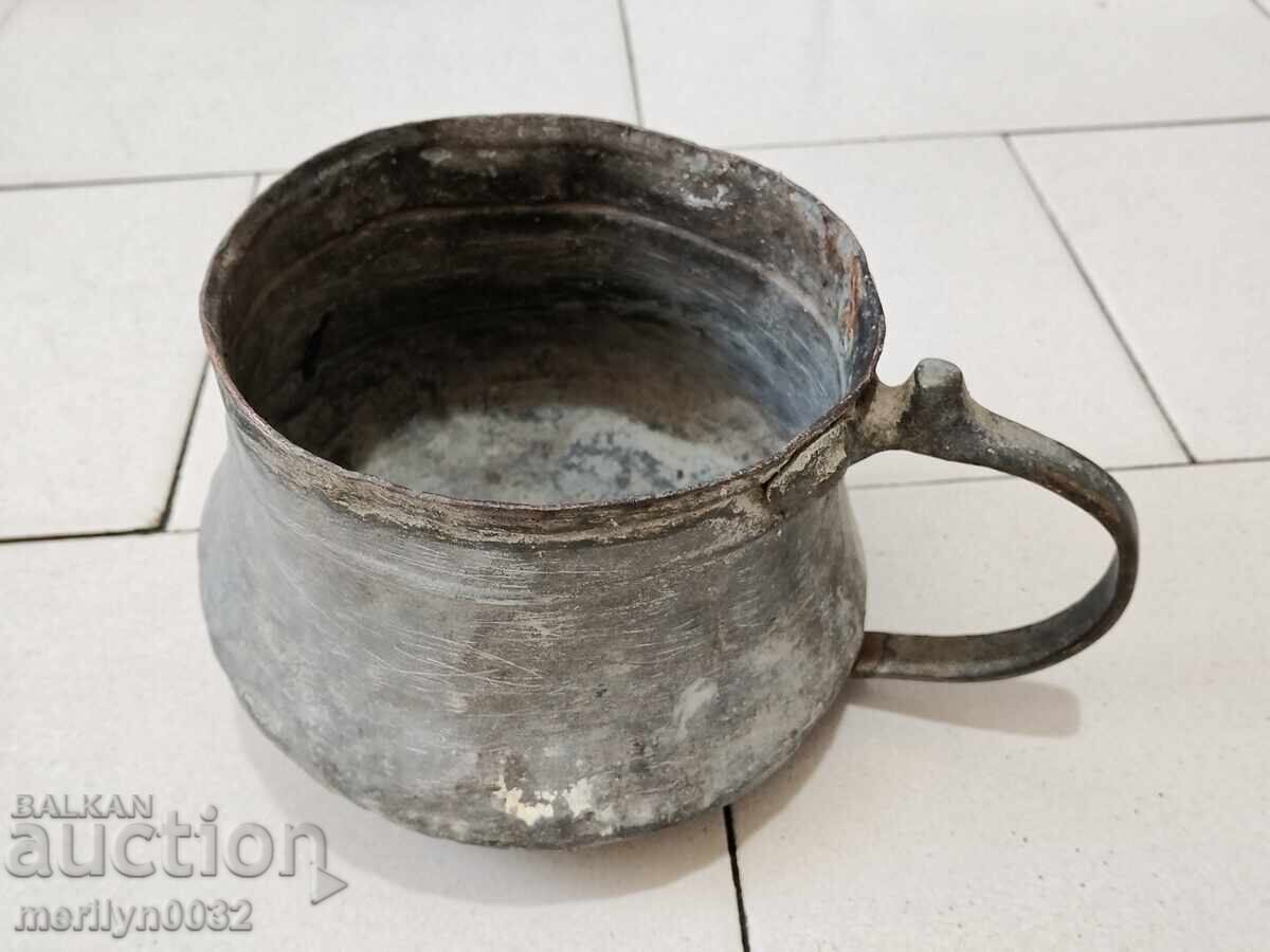 Παλιό καλαϊδωμένο μπρίκι, γιαμάκι, χάλκινο, καζάνι, χάλκινο κανάτι Παλιό καλαϊδωμένο μπρίκι, γιαμάκι, χάλκινο, καζάνι, χάλκινο κανάτι