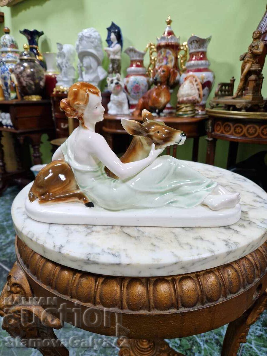 Livrarea Figurină compoziție din porțelan vechi unicat