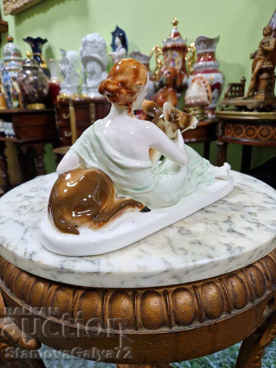 Figurină compoziție din porțelan vechi unicat - 5