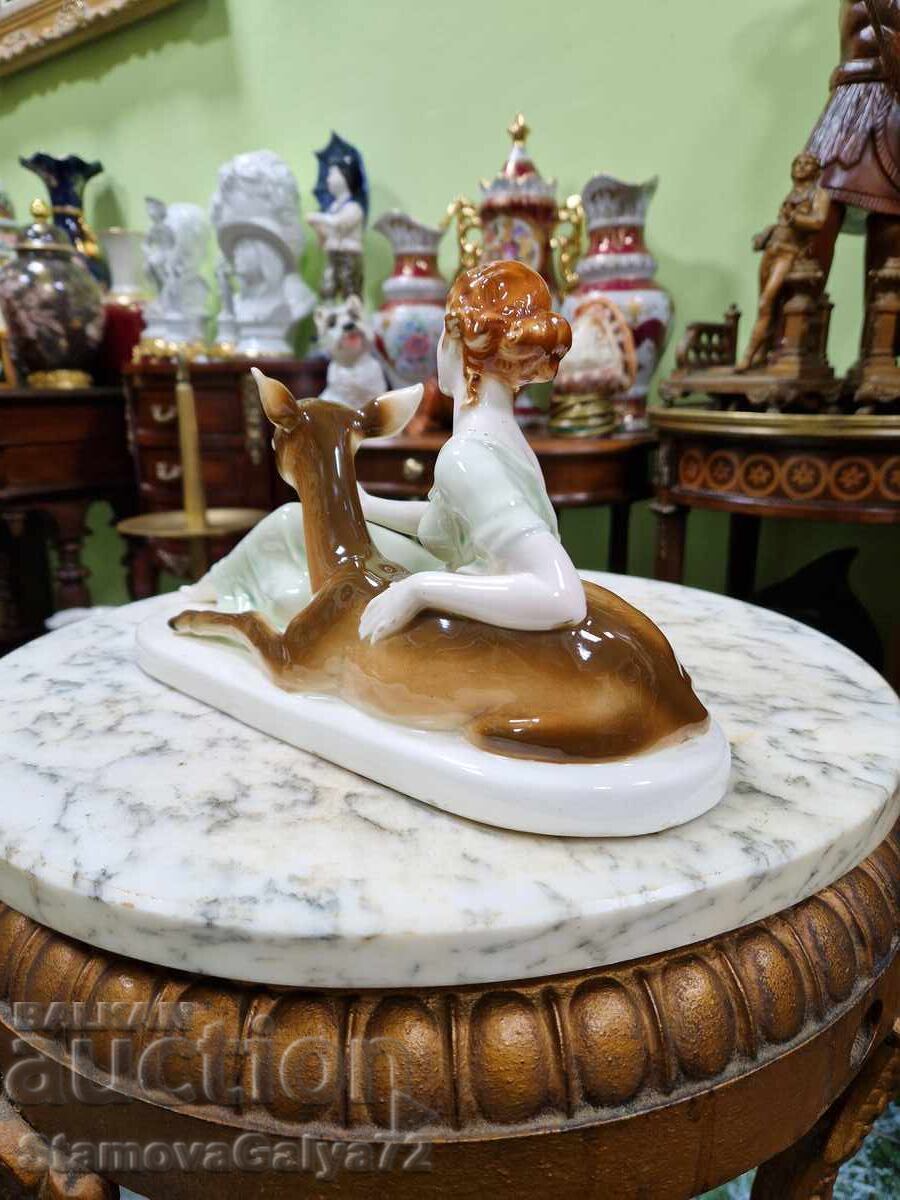 Figurină compoziție din porțelan vechi unicat - 6