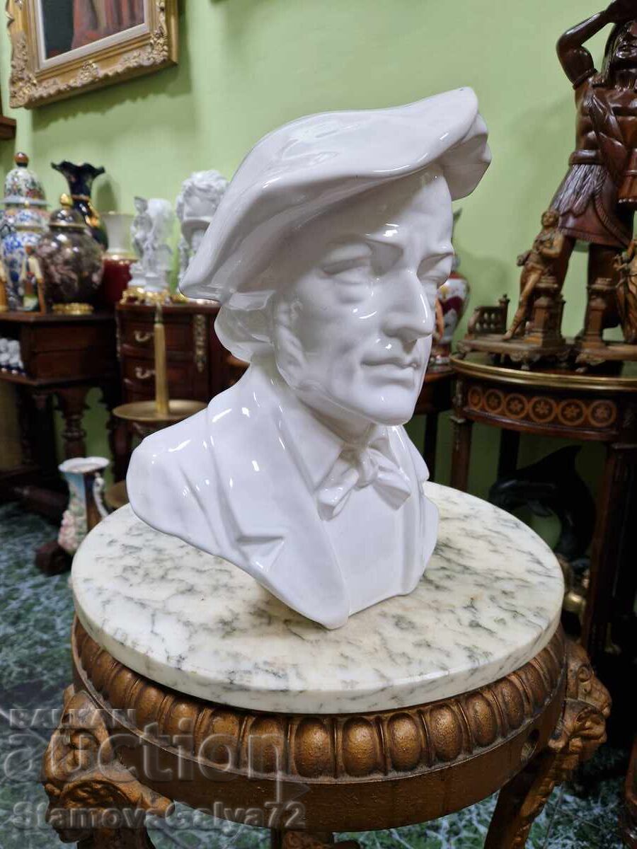 Licitație Bust antic din porțelan de colecție, superb Licitație Bust antic din porțelan de colecție, superb