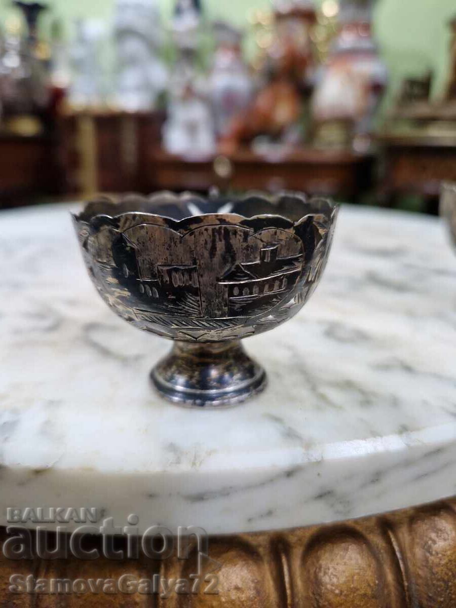 Pair of wonderful antique silver zarfs - 6