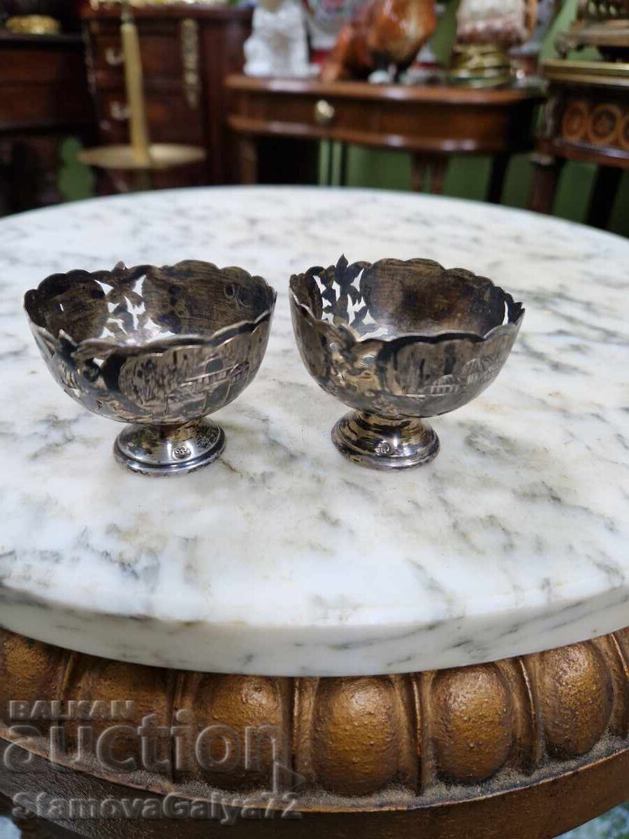 Pair of wonderful antique silver zarfs Pair of wonderful antique silver zarfs