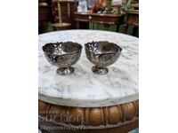 Чифт страхотни антикварни сребърни зарфове